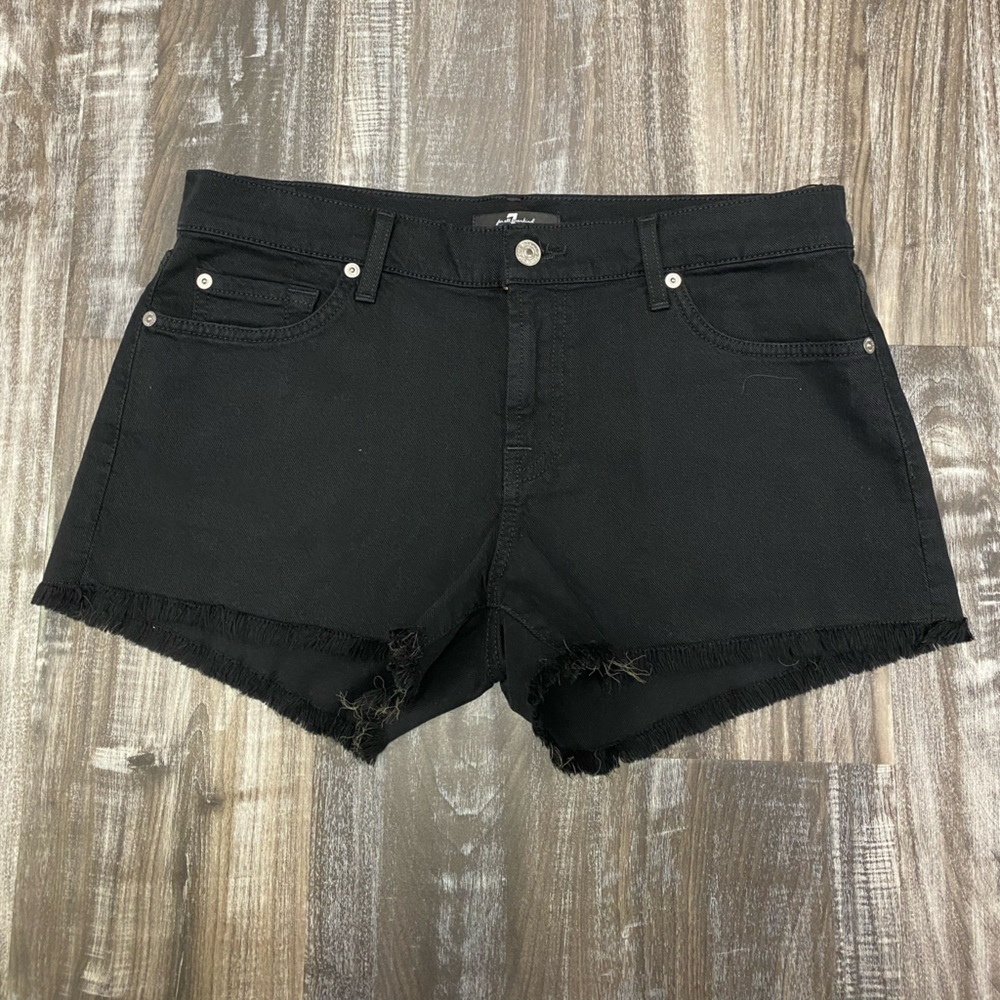 NWT 7 FOR ALL MANKIND Black Jean Shorts